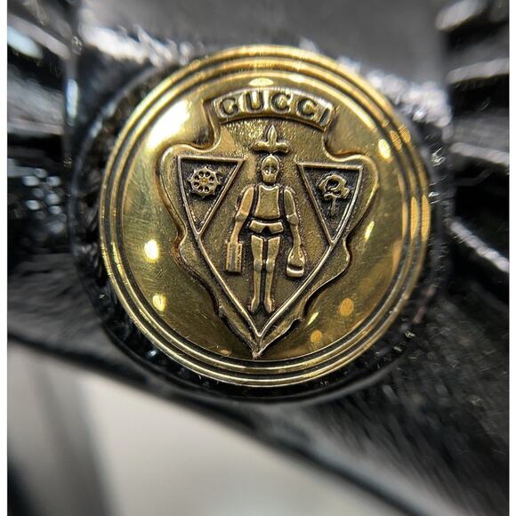 Gucci Black Patent Leather Bootie via Sophisticated Silhouette Size 9.5 - Picture 7 of 10